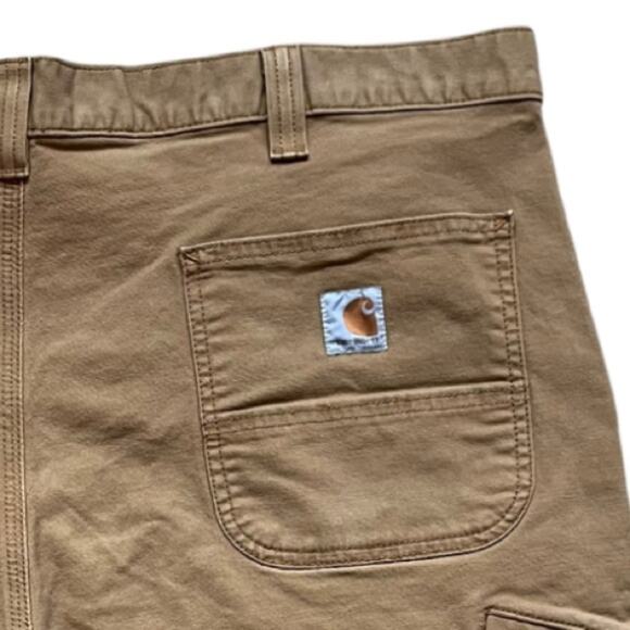 CARHARTT Carpenter Shorts Men’s 42 Relaxed Fit Tan Cotton Canvas 10” - Picture 2 of 7